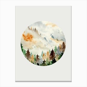 Watercolor Of Mountains 5 Canvas Print