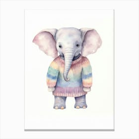 Baby Animal Watercolour Elephant 2 Canvas Print