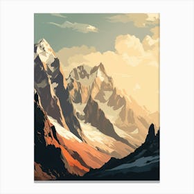 Tour De Mont Blanc France 2 Hiking Trail Landscape Canvas Print