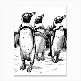King Penguin Waving Their Flippers 1 Canvas Print