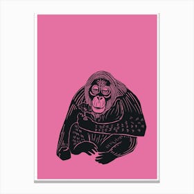 Orangutan - Pink Canvas Print