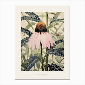 Flower Illustration Coneflower 3 Poster Canvas Print