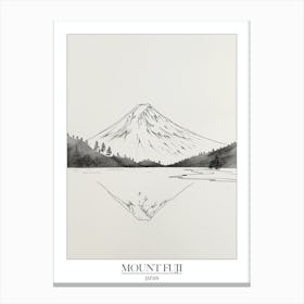 Mount Fuji Japan Line Drawing 4 Poster Canvas Print