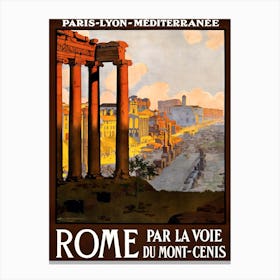 Vintage Rome Travel Poster, Dawn Hudson Canvas Print