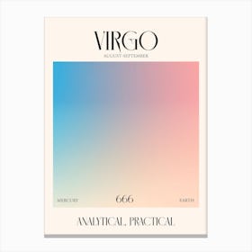Virgo 2 Zodiac Sign Canvas Print