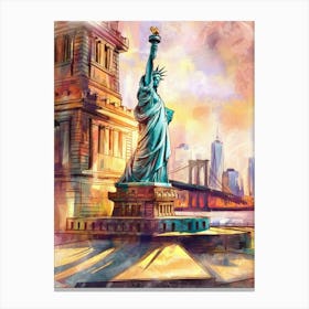 New York City Statue Of Liberty Canvas Print