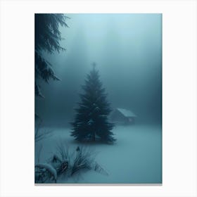 Christmas Tree In The Snow 1 Canvas Print