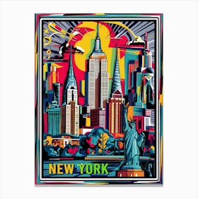 New York City Pop Art Illustration Canvas Print