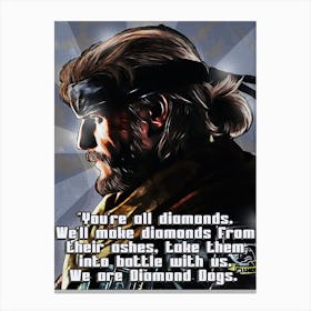 Venom Snake Metal Gear You Re All Diamonds Canvas Print