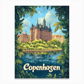 Aihrgdesign A Mid Century Modern Travel Poster For Copenhagen 2 Canvas Print