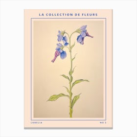 Lobelia 2 French Flower Botanical Poster Canvas Print
