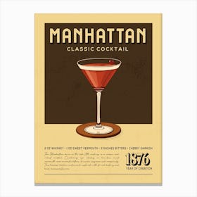 Manhattan Classic Cocktail Canvas Print