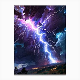 Lightning In The Sky 12 Canvas Print