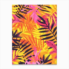 Tropical Leaves Seamless Pattern 35 Canvas Print