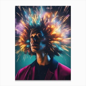 Fireworks Afro Canvas Print