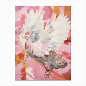 Pink Ethereal Bird Painting Turkey 2 Canvas Print