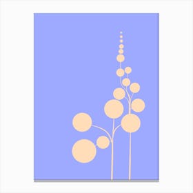 Minimalist Zen Tree Pastel Dark Blue Canvas Print
