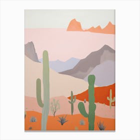 Sonoran Desert   North America (Mexico And United States), Contemporary Abstract Illustration 1 Canvas Print