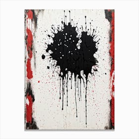 Black Charcoal Hand Sketching Over A Canvas With Splatters And Drips Of Paint Heavy Grunge Texture (1) 2 Canvas Print