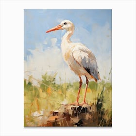 Bird Painting Stork 3 Canvas Print