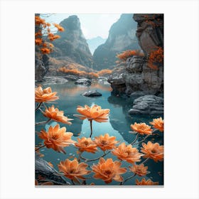 Lotus Flower In The Water Canvas Print