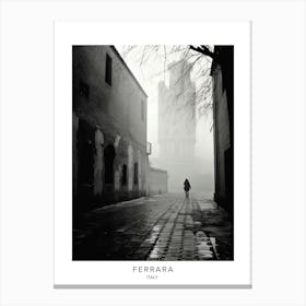 Poster Of Ferrara, Italy, Black And White Analogue Photography 3 Canvas Print