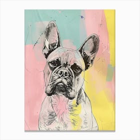 French Bulldog Pastel Illustration 2 Canvas Print