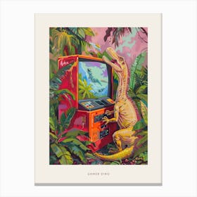 Dinosaur Retro Video Game Painting 1 Poster Canvas Print