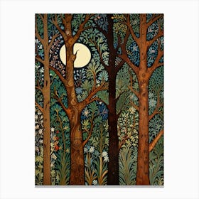 William Morris Moon In The Forest 10 Canvas Print