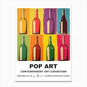 Poster Bottles Pop Art 1 Canvas Print