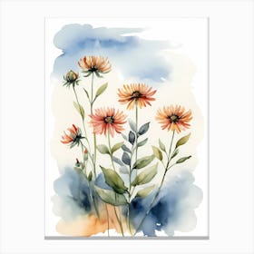 Flowers Watercolor Painting (12) Canvas Print