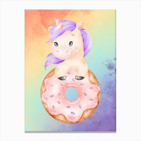 Unicorn Donut big Canvas Print