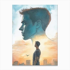 Young Man Looking At The Sky Canvas Print