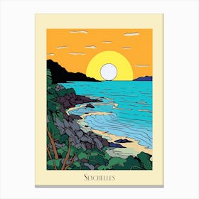 Poster Of Minimal Design Style Of Seychelles 1 Canvas Print