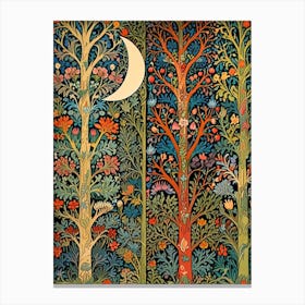 William Morris Moon And Trees 1 Canvas Print