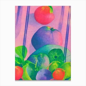 Ugli 1 Fruit Risograph Retro Poster Fruit Canvas Print