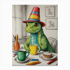 Lizard In A Hat 3 Canvas Print