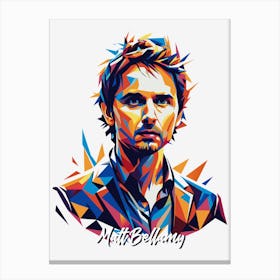 Muse Matt Bellamy 02 Portrait Music Icon Style WPAP Pop Art Canvas Print