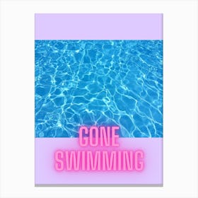 Gone Swimming Neon Canvas Print