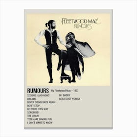 Rumours By Fleetwood Mac Canvas Print