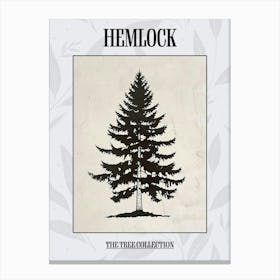 Hemlock Tree Simple Geometric Nature Stencil 2 Poster Canvas Print