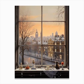 Winter Cityscape London United Kingdom 3 Canvas Print
