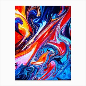 Abstract Digital Painting Capturing Chaos And Beauty Through Vibrant Surreal Colors Expressive Int Canvas Print