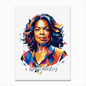 Oprah Winfrey 01 Portrait WPAP Pop Art Canvas Print