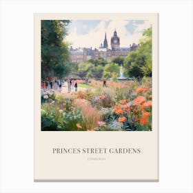 Princes Street Gardens Edinburgh United Kingdom Vintage Cezanne Inspired Poster Canvas Print