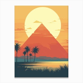 Sunset In Egypt - Giza Canvas Print