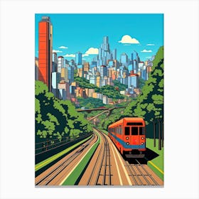 Rio De Janeiro, Brazil, Flat Illustration 2 Canvas Print