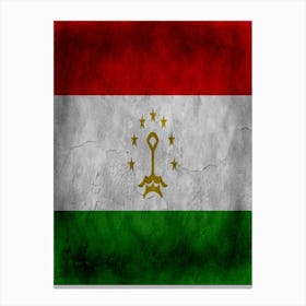 Tajikistan Flag Texture Canvas Print