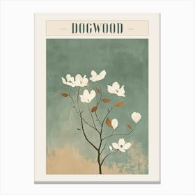 Dogwood Tree Minimal Japandi Illustration 3 Poster Canvas Print