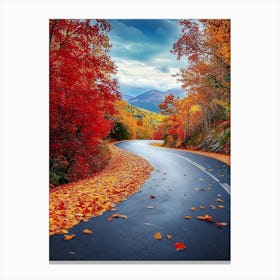 Autumn Road In The Mountains Canvas Print